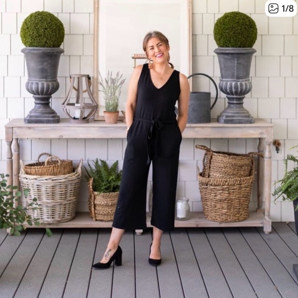 Smash + Tess Pants - Smash & Tess  V-Neck The Lakeside Romper Jumpsuit Size M Black